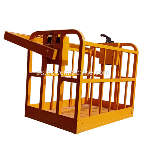 En stock 360 góndola de grúa giratoria 1,2 m 1,5 m plataforma de cuna de cesta para hombre de trabajo con elevación de grúa